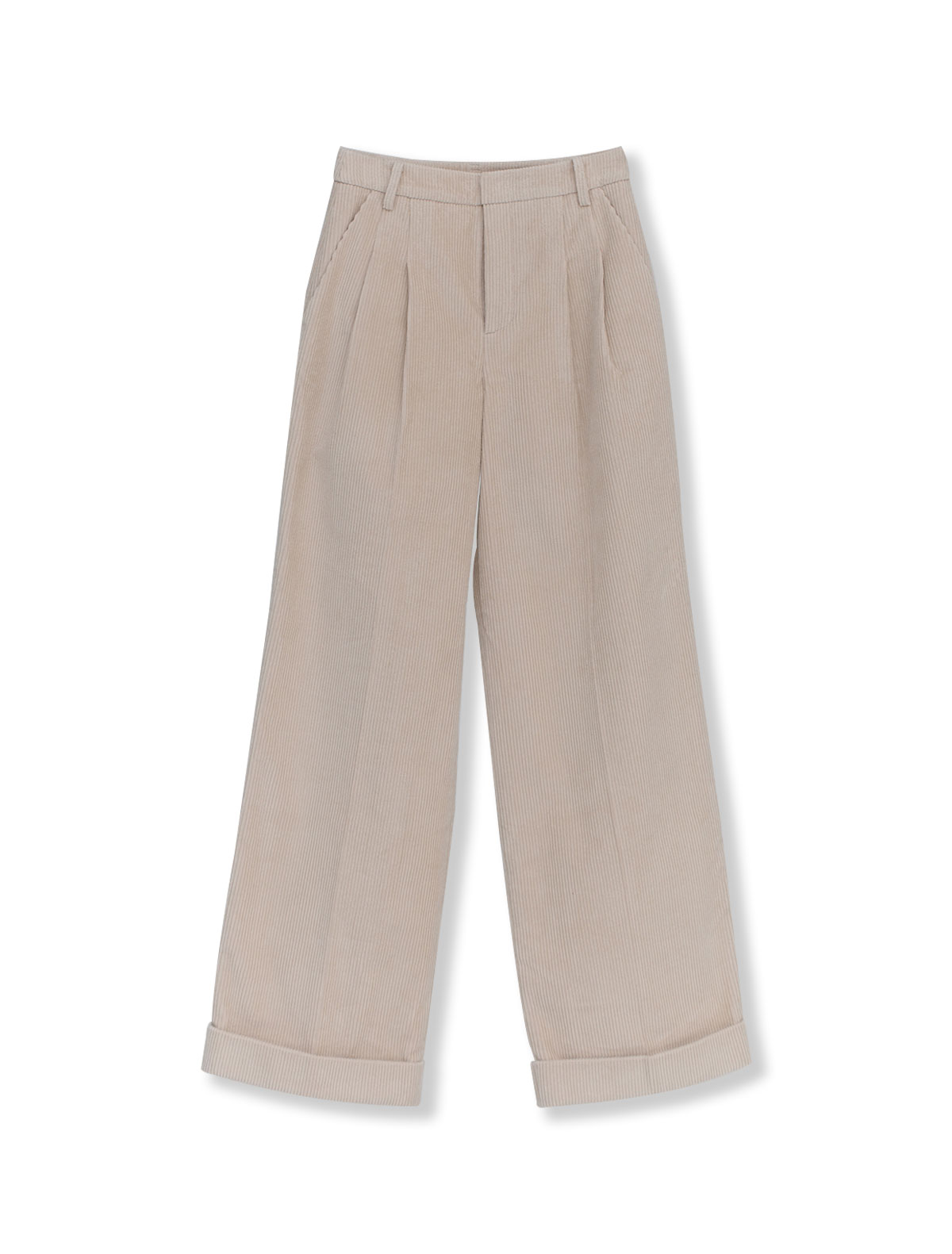 Cotton Corduroy Trousers (Beige)