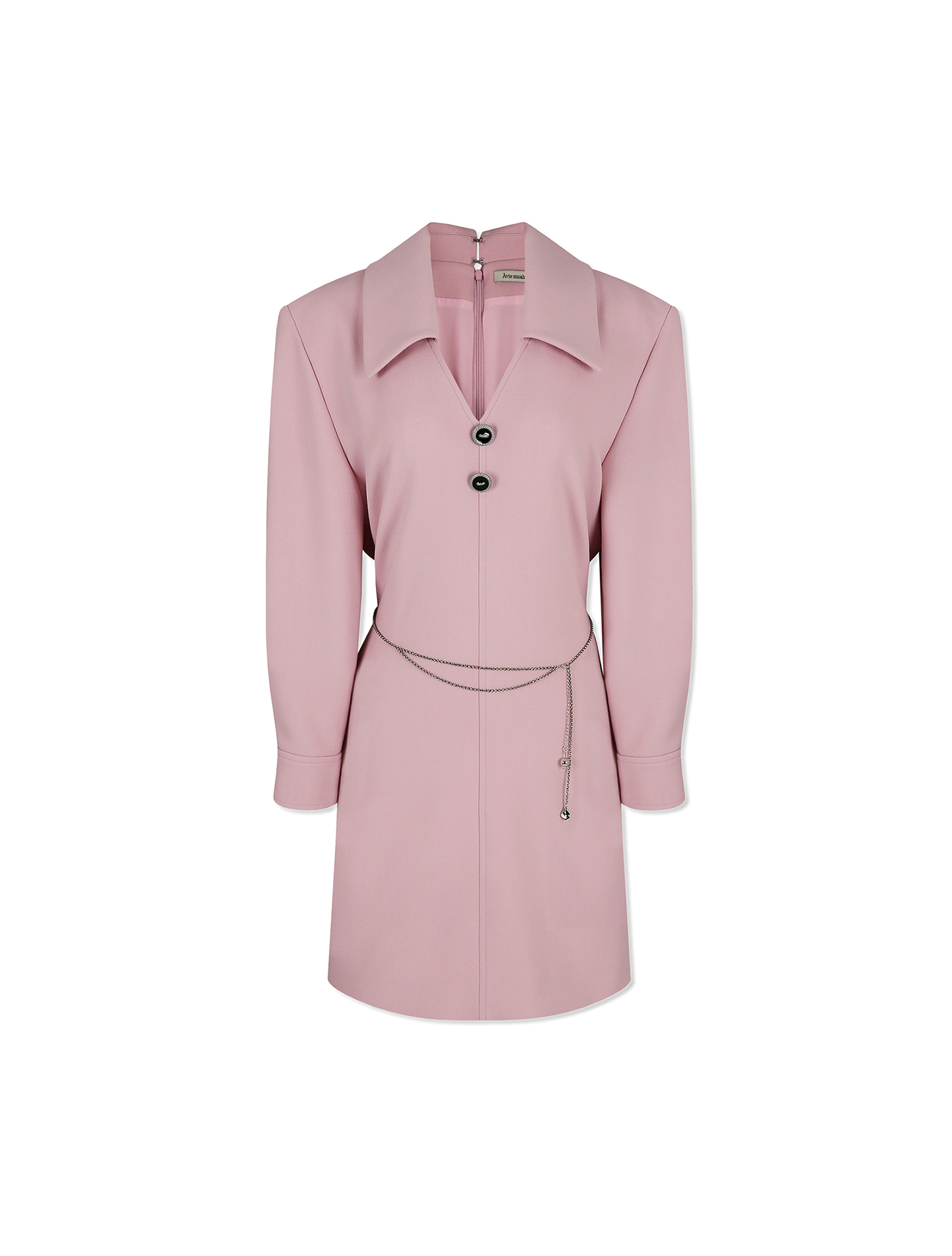 체인 벨트 미니 드레스 (핑크)