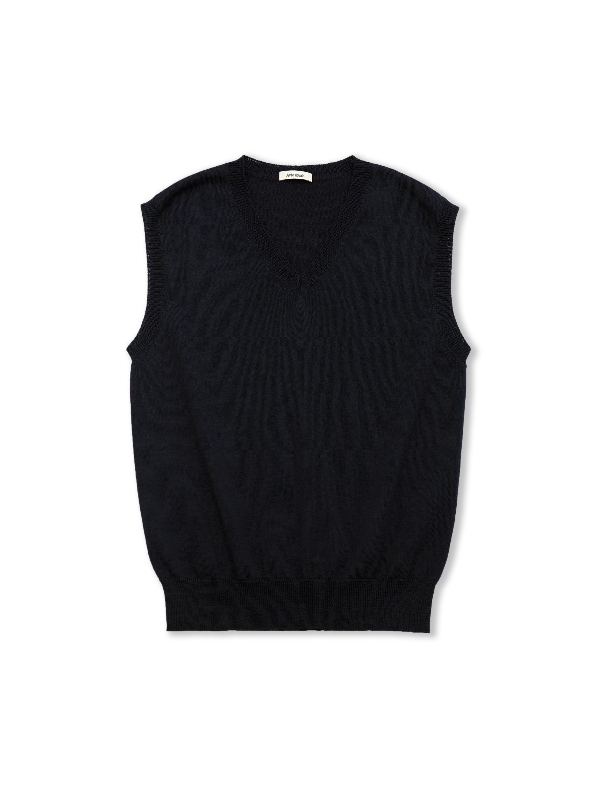 Wool Blend V-neck Vest (Black)