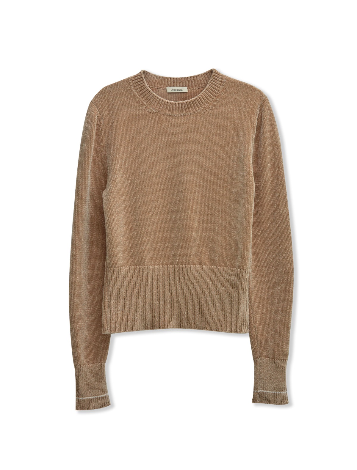 Velvet Yarn Knit Sweater (Beige)