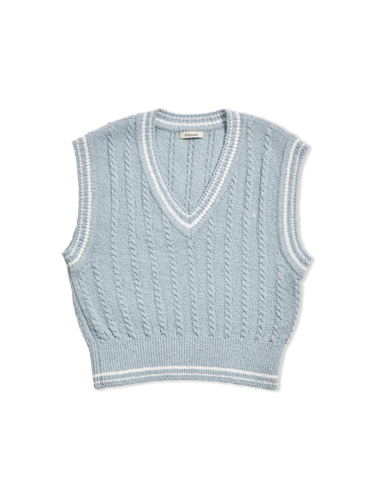 À Logo Cotton Sweater Vest (Dusty Blue)