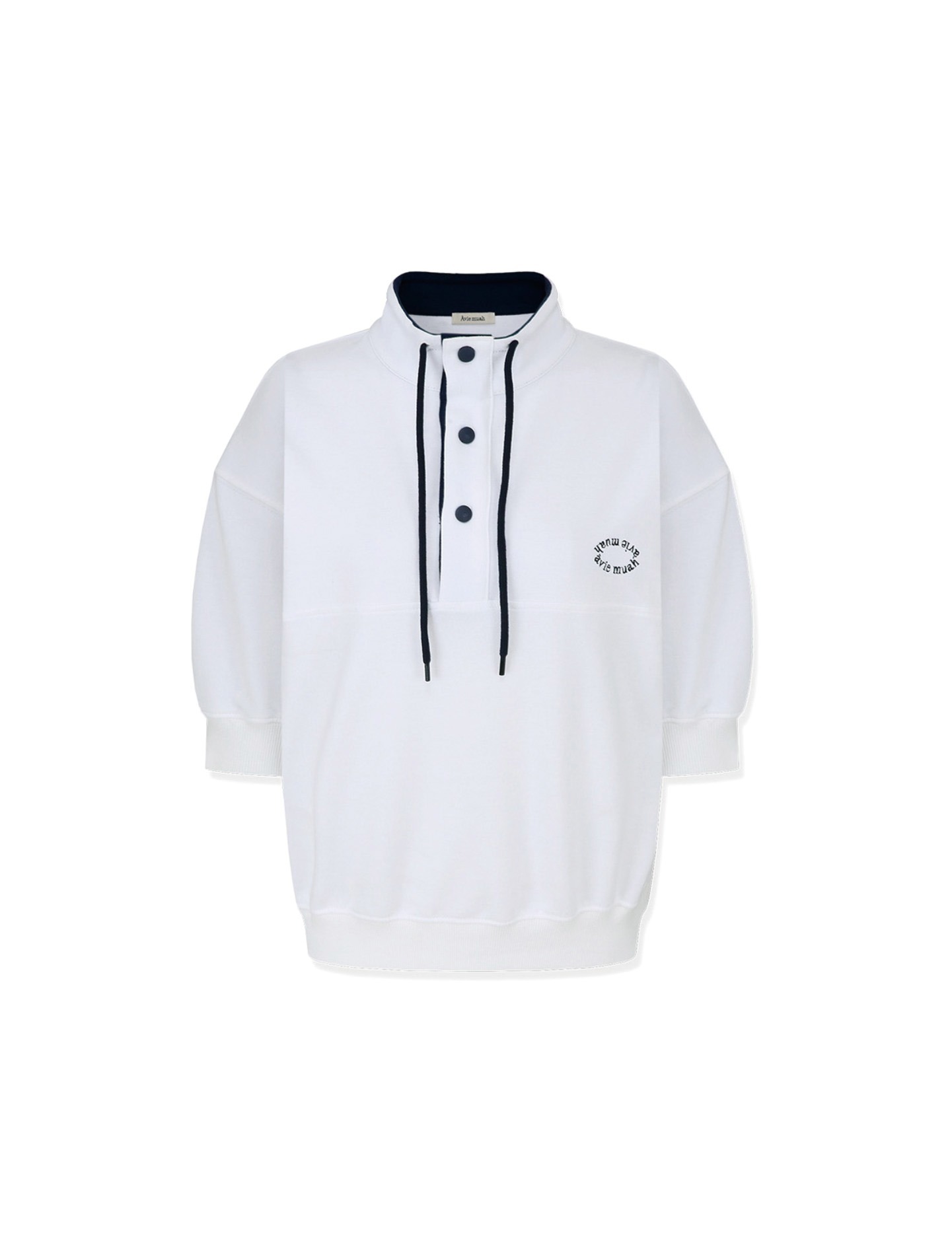 Snap-Button Sweatshirt (White)