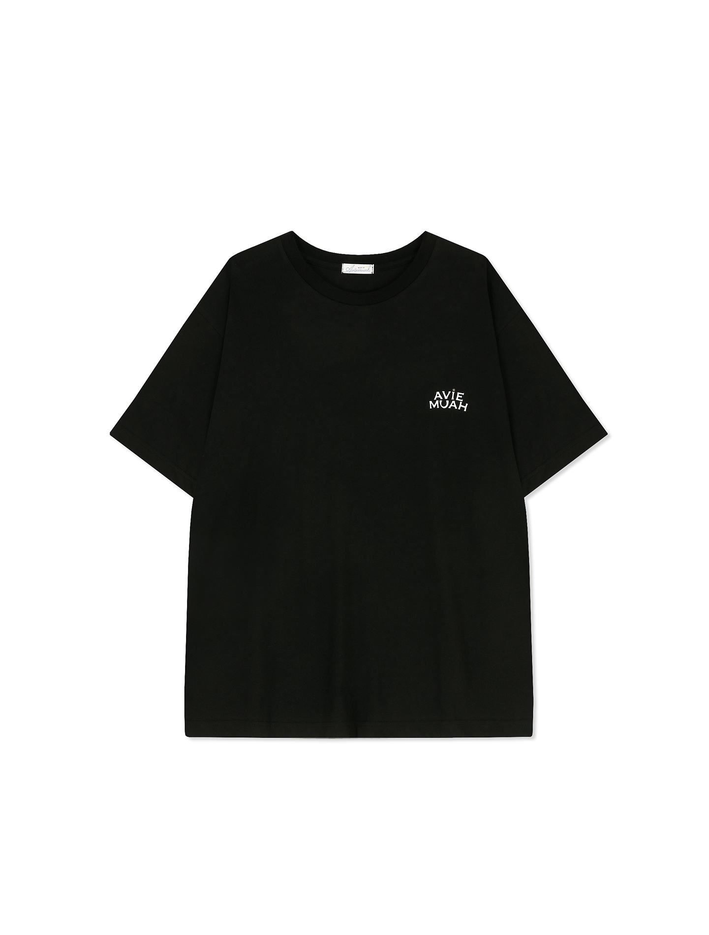 오버사이즈 로고 숏 슬리브 티셔츠 (블랙)
