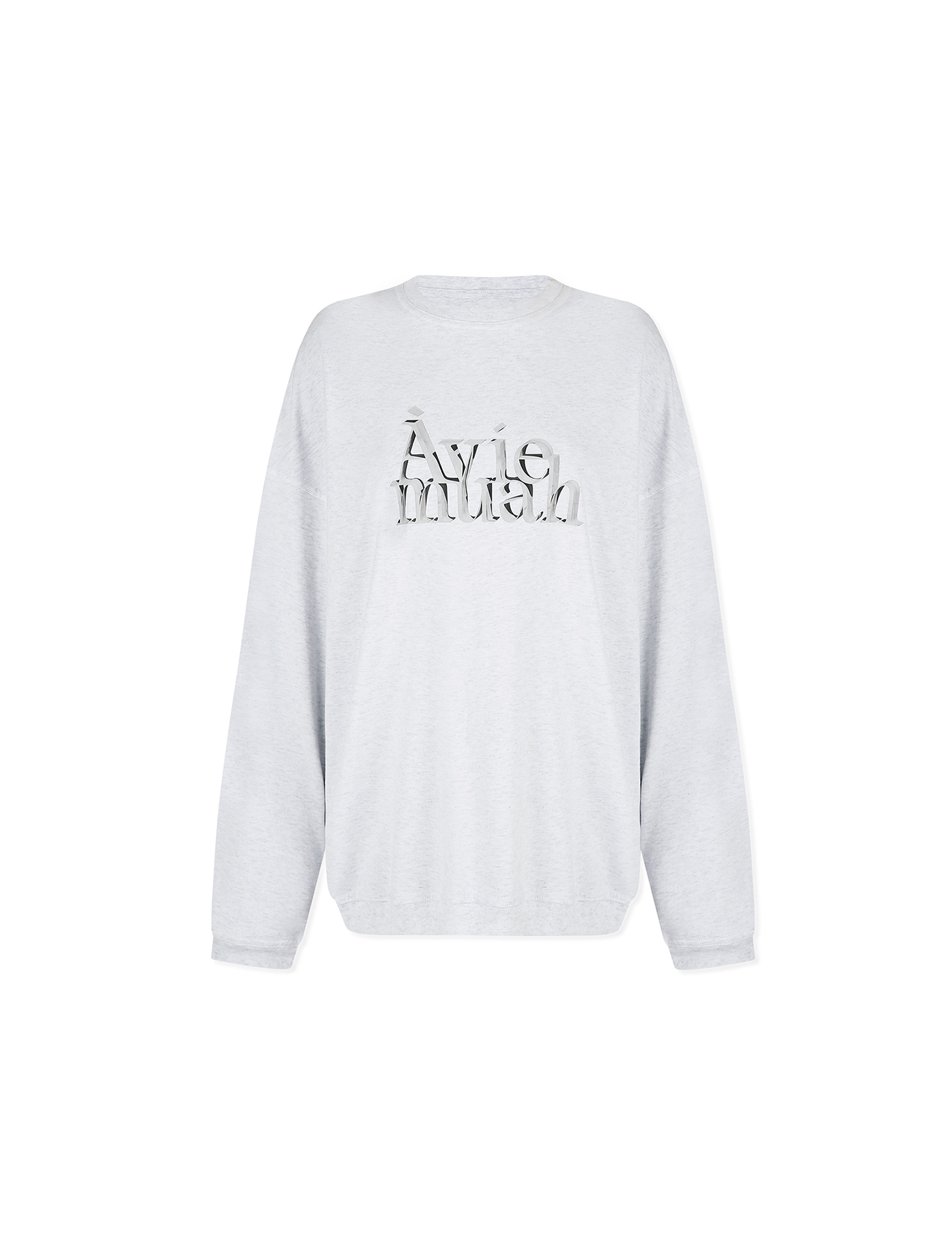 로고 프린트 스웻 티셔츠 (멜란지 그레이)
