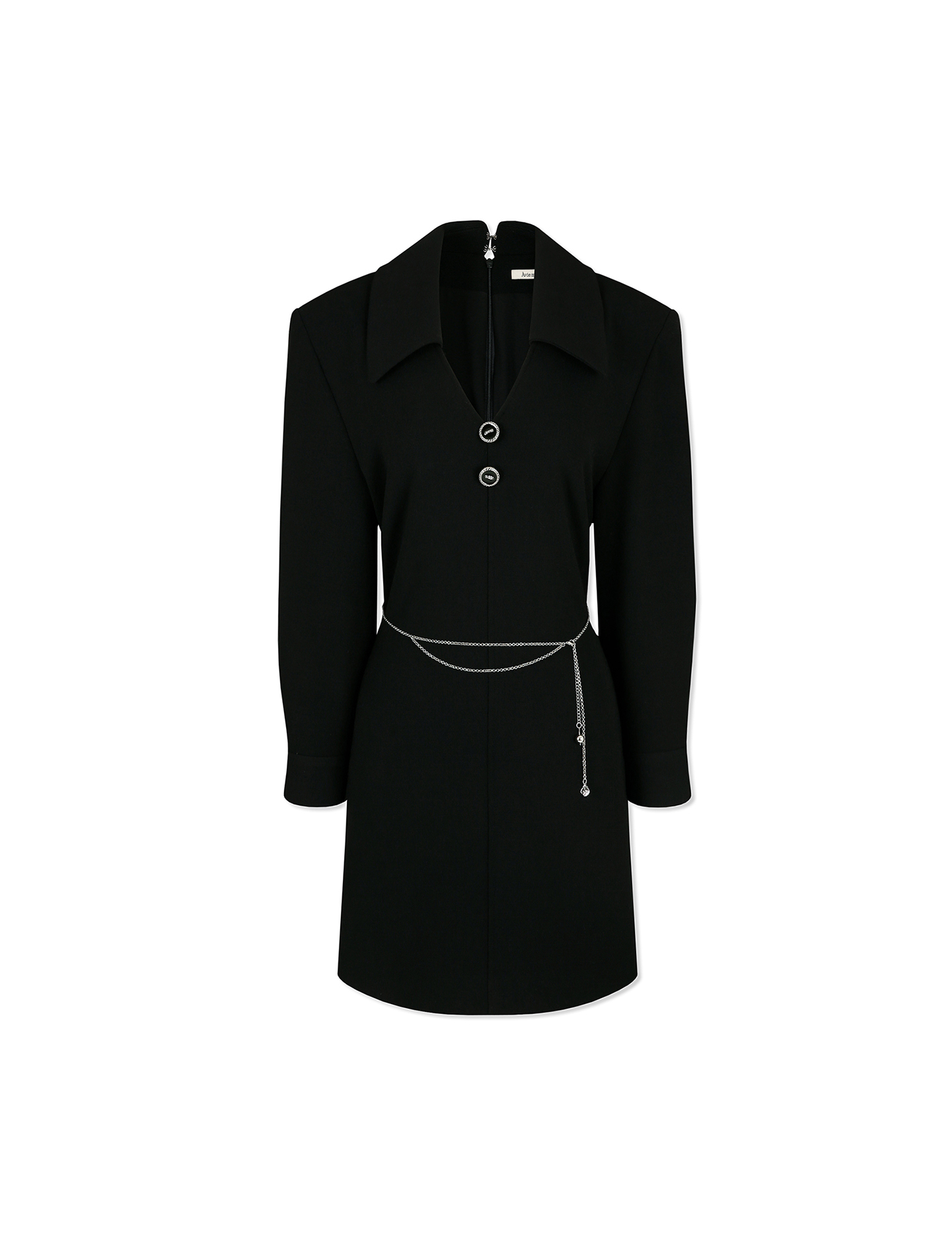 체인 벨트 미니 드레스 (블랙)